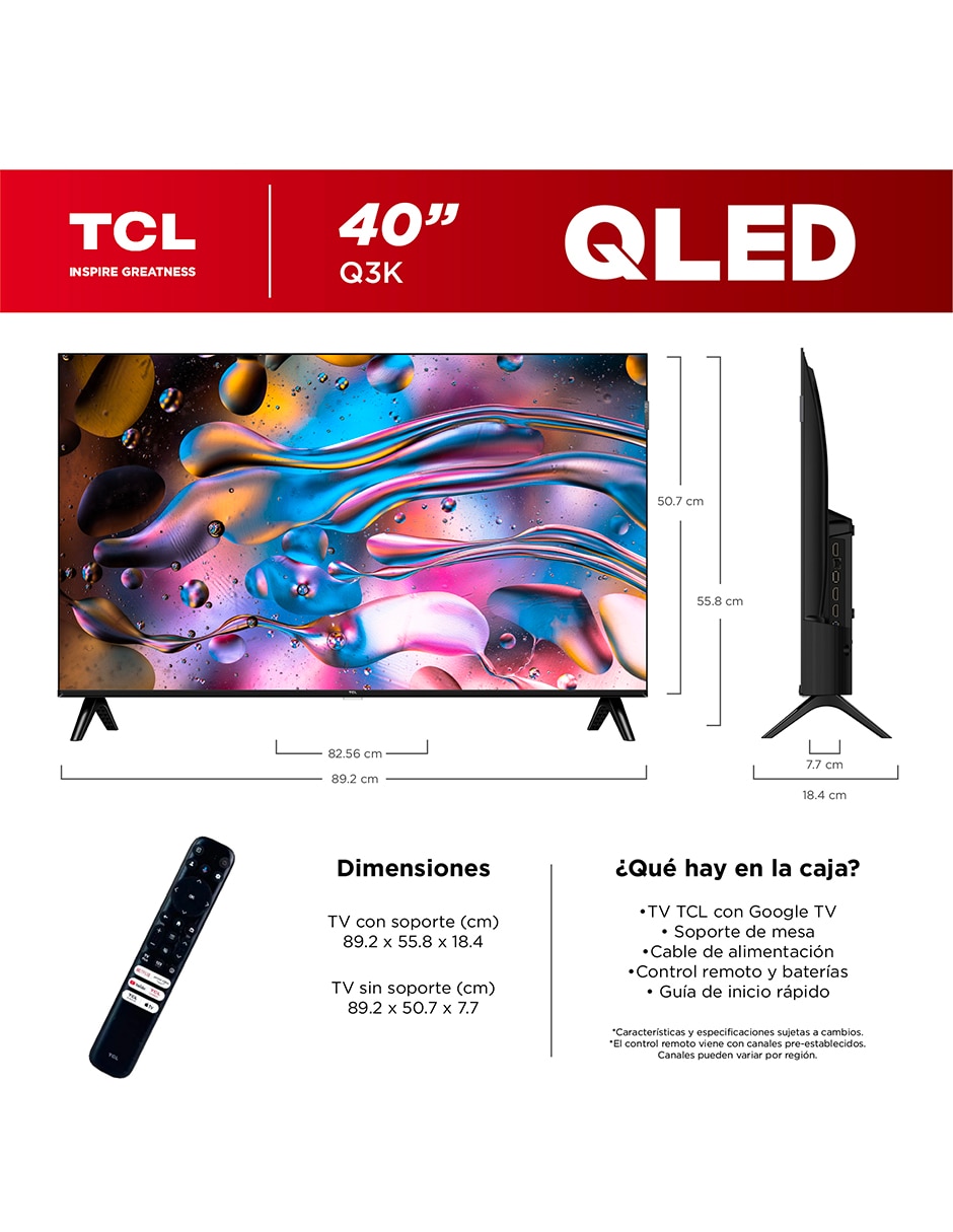 Pantalla qled de 40 pulgadas full hd 40q3k con android tv 7