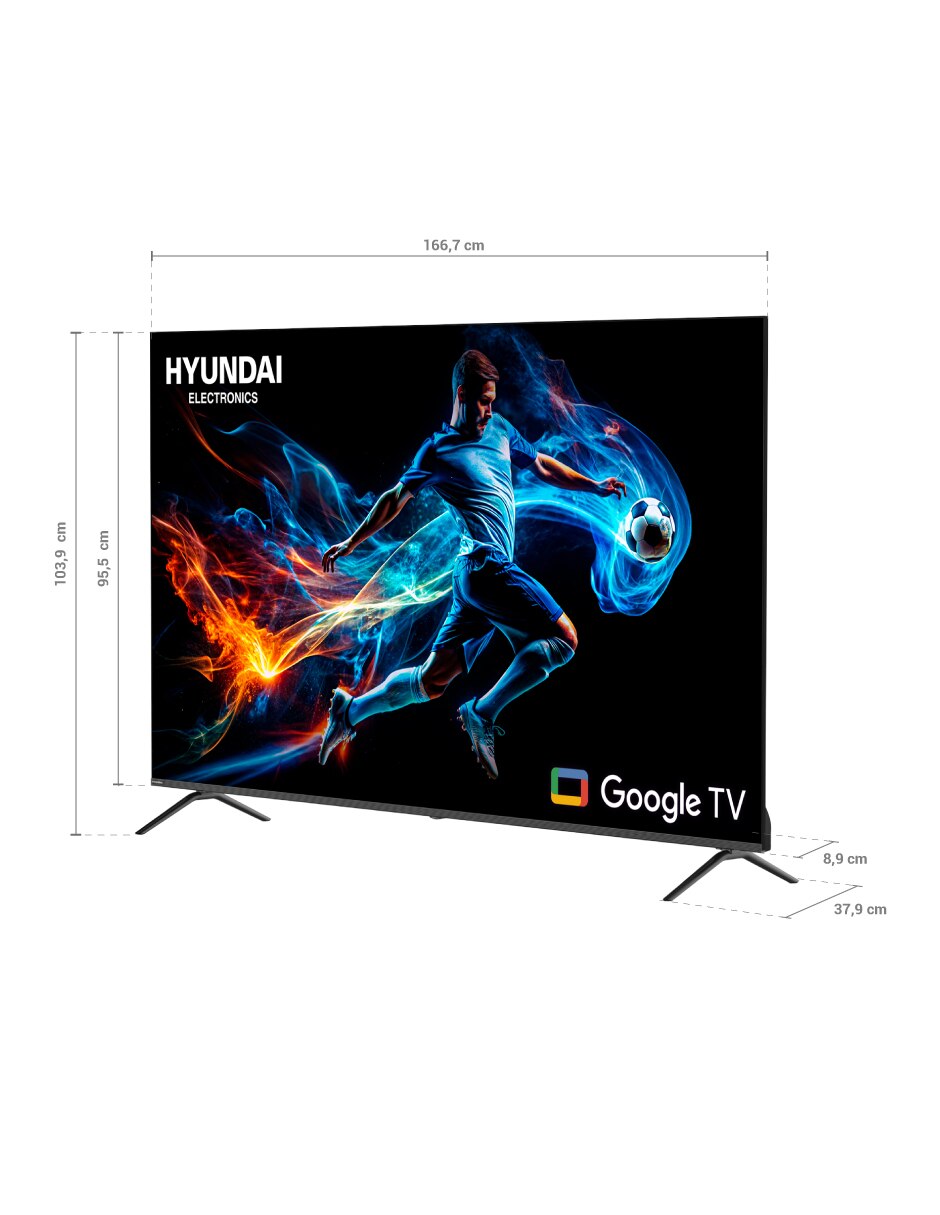 Pantalla Hyundai QD- mini LED de 75 pulgadas 4K/UHD HYLED7503QMG con Google TV