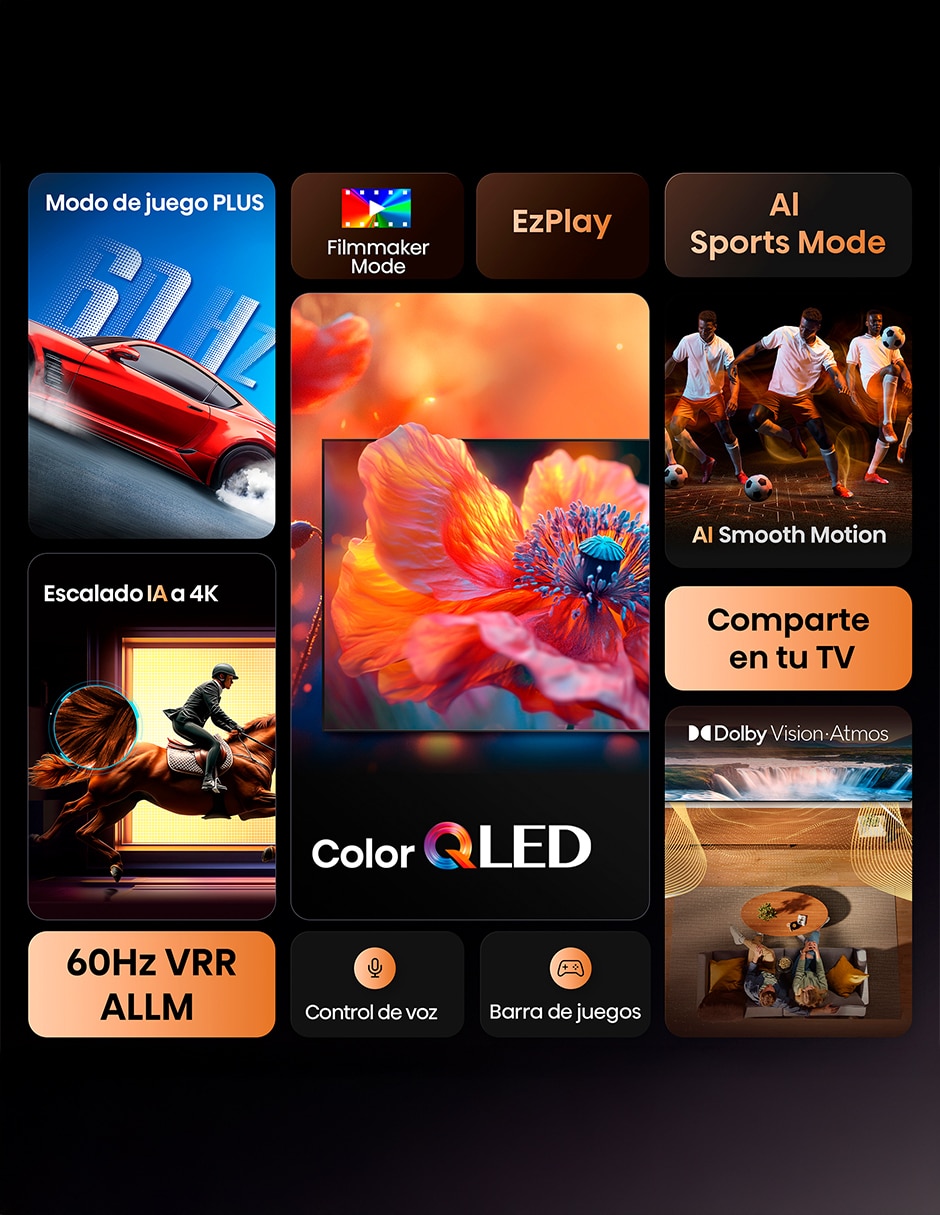 Pantalla Smart TV QLED de 75 pulgadas 4K/UHD 75QD6QV con AI Smooth Motion 9
