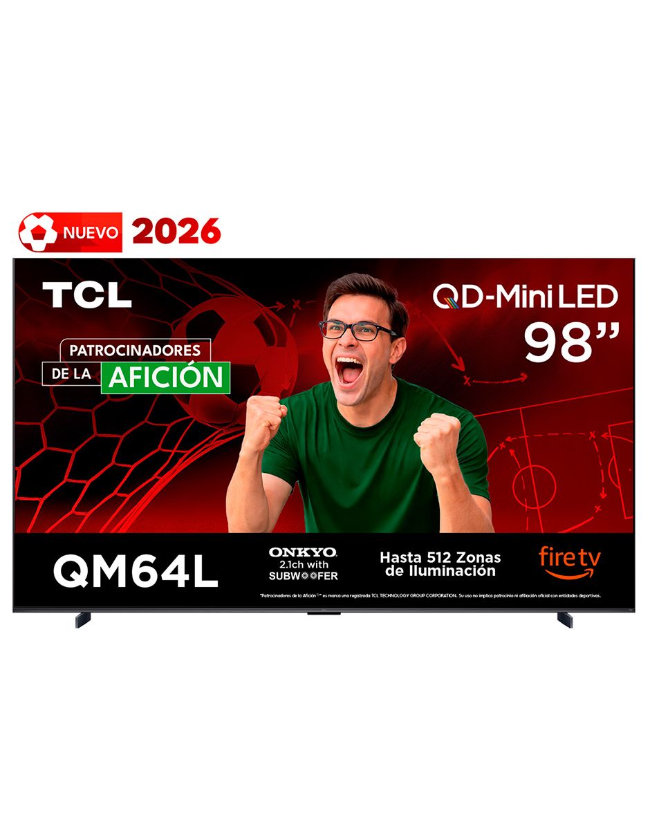 Pantalla TCL QD- mini LED de 98 pulgadas 4K/UHD 98QM64L con Fire OS