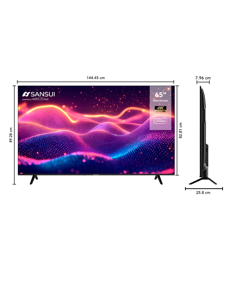 Pantalla Sansui LED de 65 pulgadas 4K/UHD SMX65KAUW con WebOS