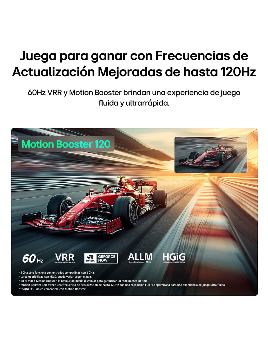 Pantalla Smart TV LG QNED de 55 pulgadas 4K/UHD 55QNED81BSG con AI webOS