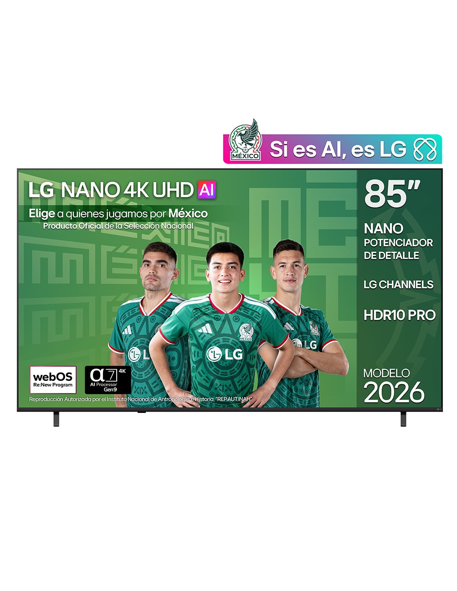 Pantalla  Lg nanocell de 85 pulgadas 4K/UHD 85NU850BPSA con AI webOS