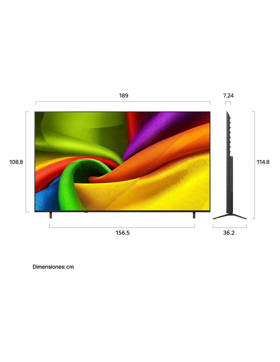 Pantalla  Lg nanocell de 85 pulgadas 4K/UHD 85NU850BPSA con AI webOS