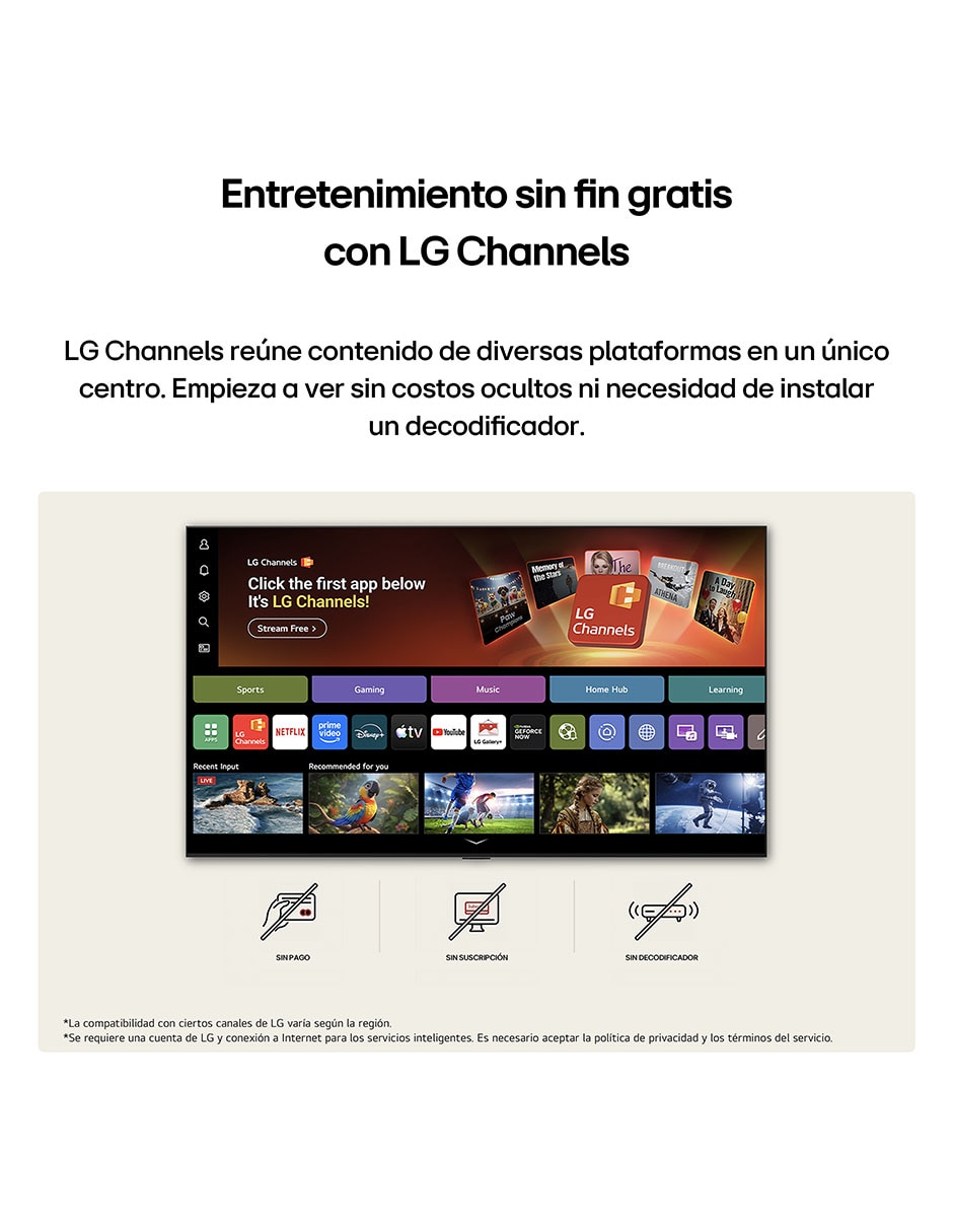 Pantalla  Lg nanocell de 85 pulgadas 4K/UHD 85NU850BPSA con AI webOS