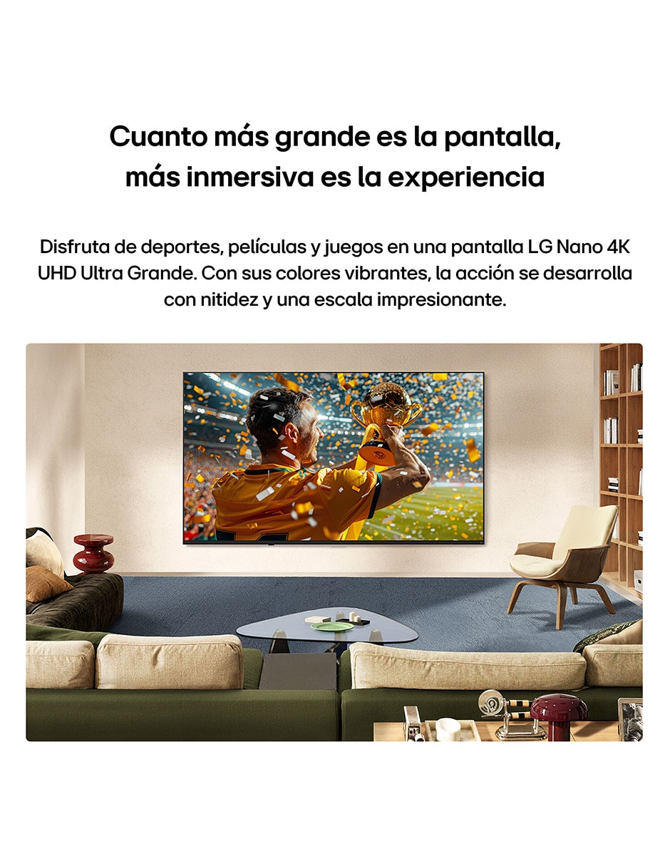 Pantalla  Lg nanocell de 85 pulgadas 4K/UHD 85NU850BPSA con AI webOS