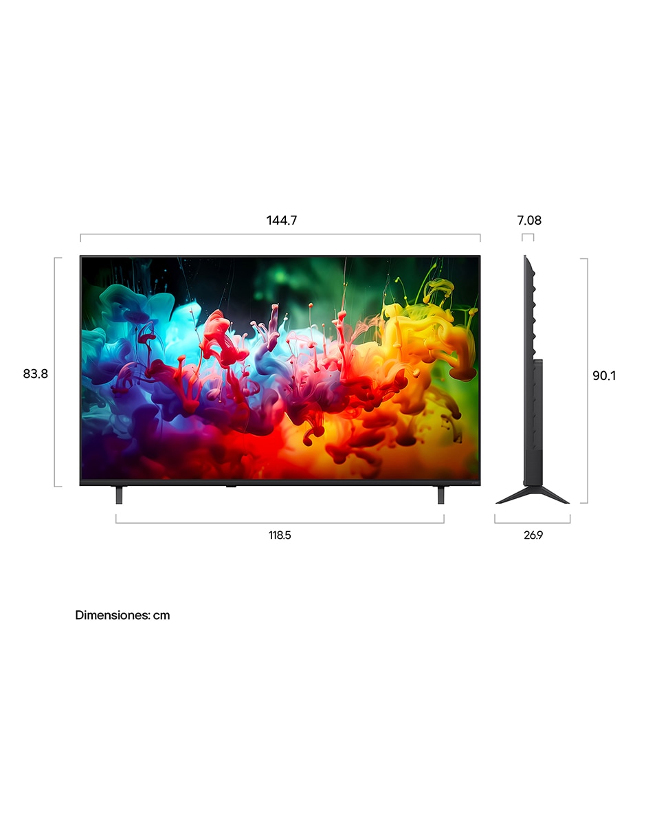 Pantalla Mini LED QNED de 4K 65QNED70BSA con WebOS 16