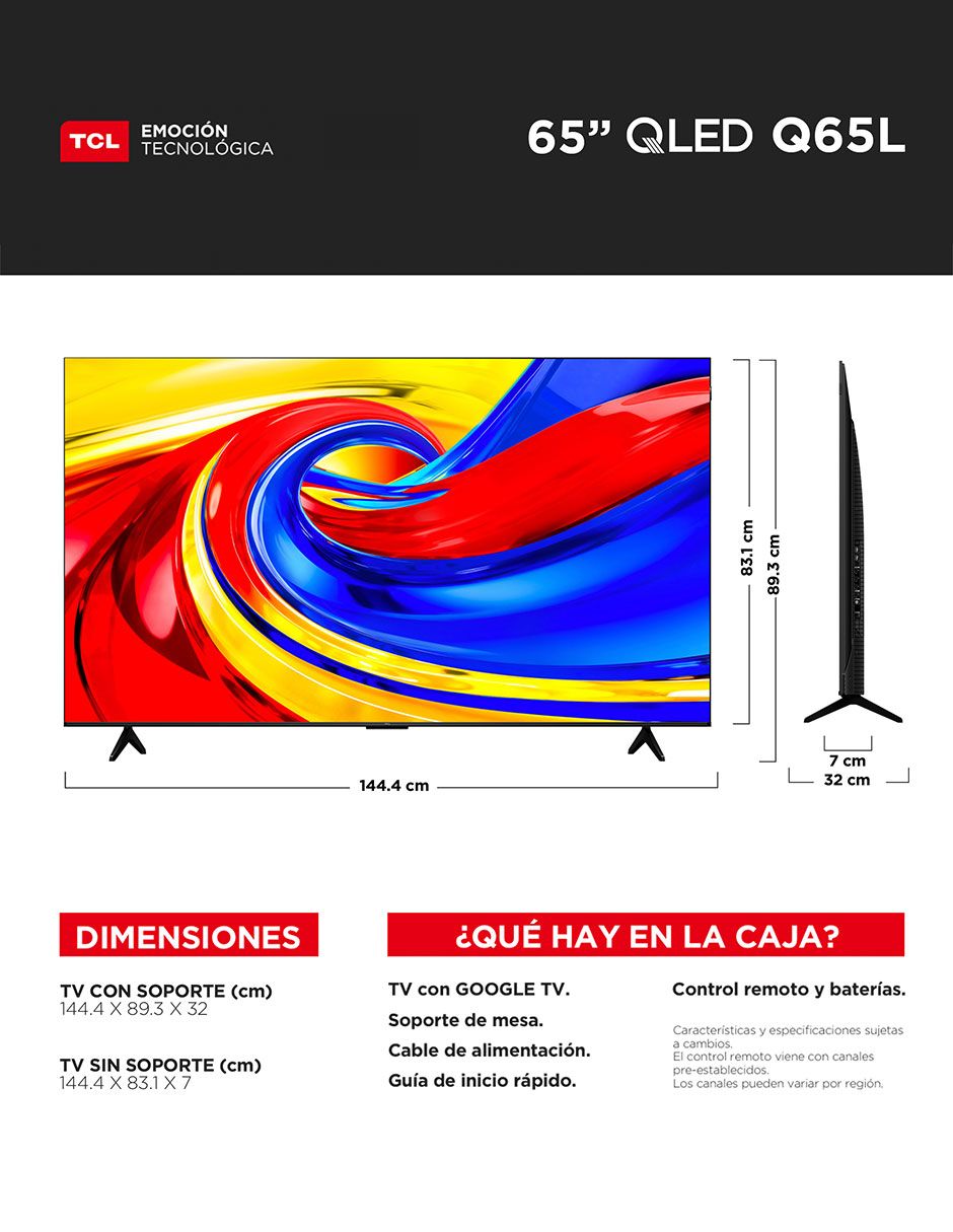 QLED de 4K/UHD 65Q65L con Google TV con No aplica 15