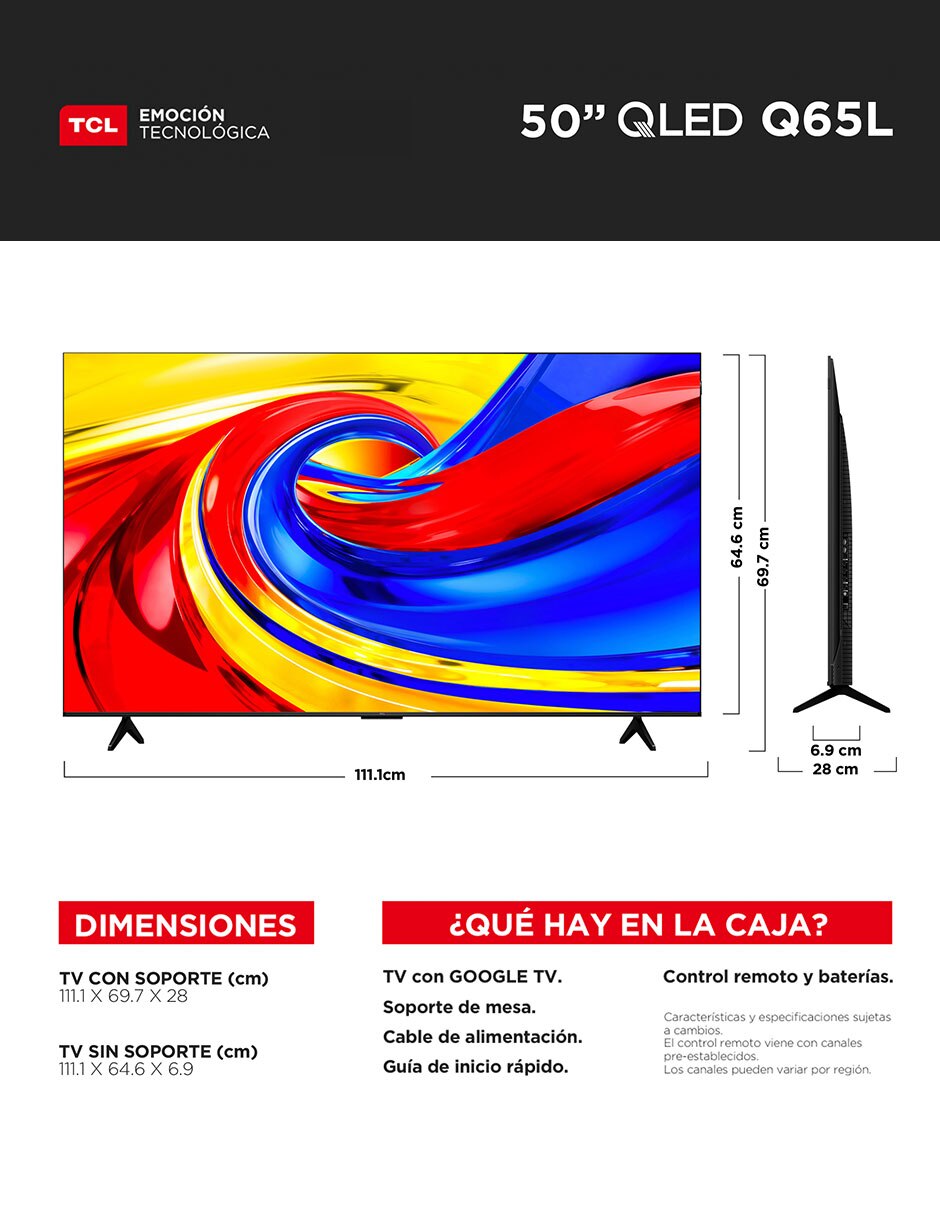 QLED de 4K/UHD 50Q65L con Google TV con No aplica 15