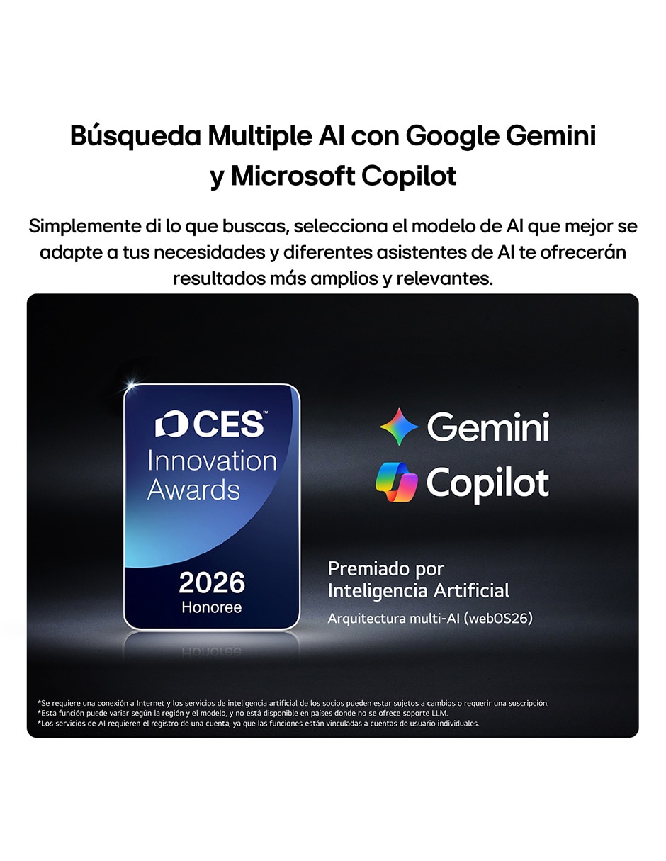 Pantalla Smart TV de 50 pulgadas Nano UHD de 4K/UHD 50NU855BPSA con WebOS con AI webOS 16