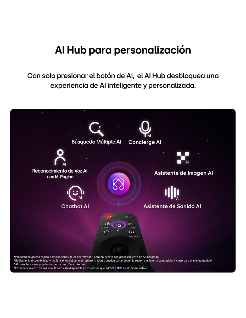 Pantalla Smart TV de 50 pulgadas Nano UHD de 4K/UHD 50NU855BPSA con WebOS con AI webOS 3