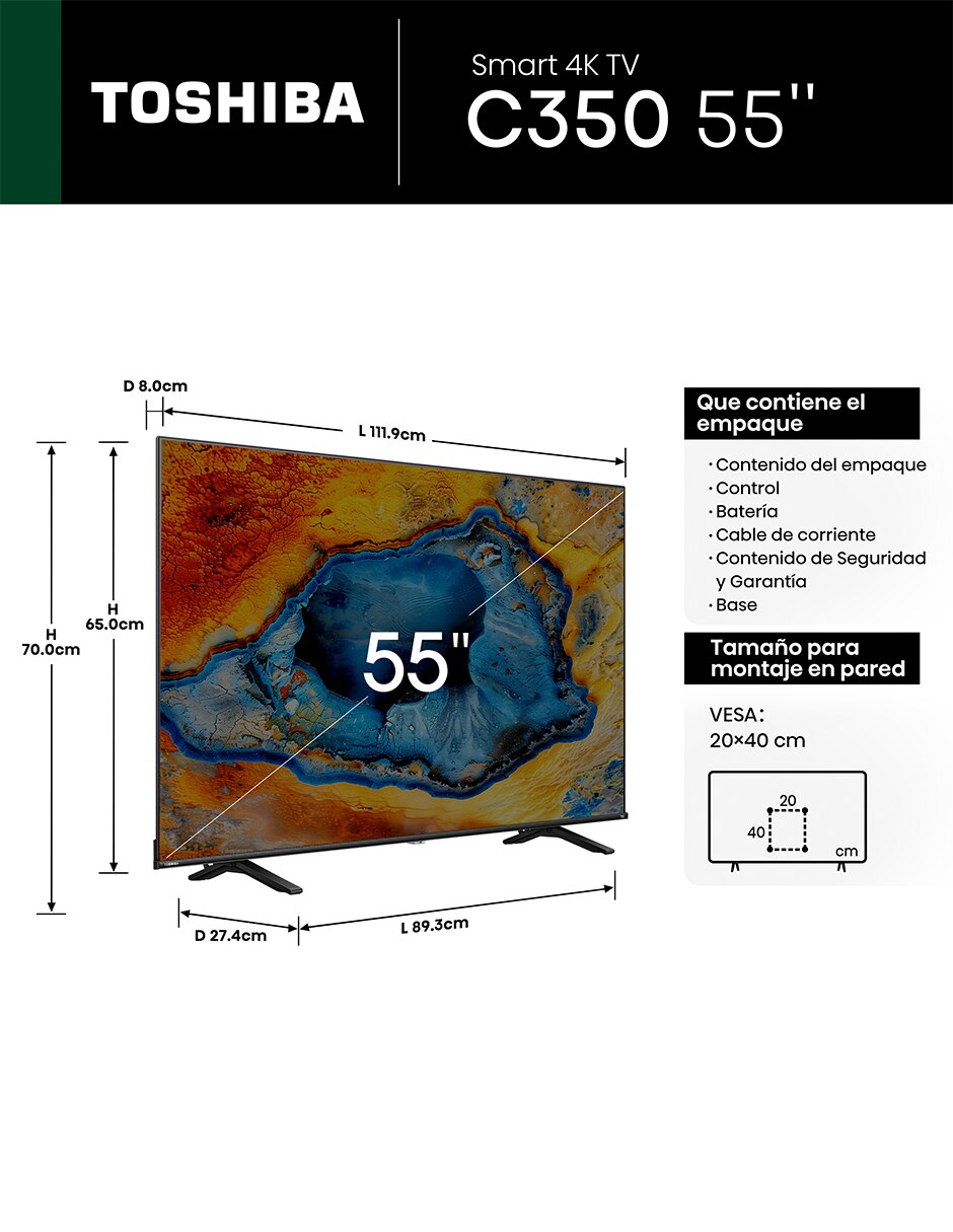 Pantalla led de 4k 55c350 con fire os con ai escalado a 4k 17
